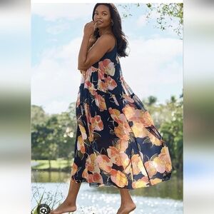 Maurices Floral Sleeveless Maxi Size Medium